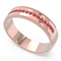 Men's Center Channel Milgrain 6mm Band