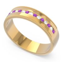Men's Center Channel Milgrain 6mm Band