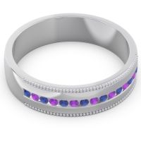 Men's Center Channel Milgrain 6mm Band