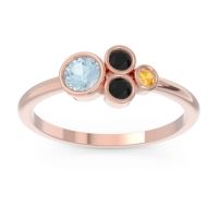Aquamarine Fashion Ring In 14K Rose Gold With Black Onyx And Citrine – Utkara Minimalist Ring