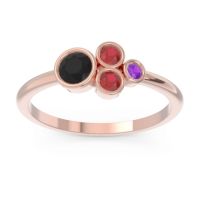 Black Onyx Fashion Ring In 18K Rose Gold With Ruby And Amethyst – Utkara Minimalist Ring