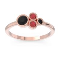 Black Onyx Fashion Ring In 18K Rose Gold With Ruby – Utkara Minimalist Ring