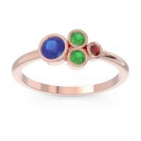 Blue Sapphire Fashion Ring In 18K Rose Gold With Emerald And Garnet – Utkara Minimalist Ring