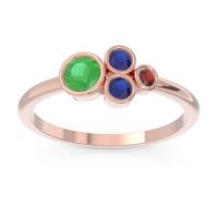 Emerald Fashion Ring In 18K Rose Gold With Blue Sapphire And Garnet – Utkara Minimalist Ring