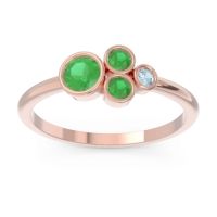 Emerald Fashion Ring In 18K Rose Gold With Aquamarine – Utkara Minimalist Ring
