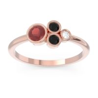 Garnet Fashion Ring In 18K Rose Gold With Black Onyx And Lab Diamond – Utkara Minimalist Ring