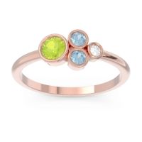 Peridot Fashion Ring In 18K Rose Gold With Aquamarine And Lab Diamond – Utkara Minimalist Ring