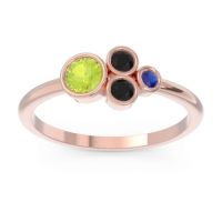 Peridot Fashion Ring In 18K Rose Gold With Black Onyx And Blue Sapphire – Utkara Minimalist Ring