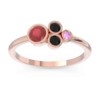 Ruby Fashion Ring In 18K Rose Gold With Black Onyx And Pink Tourmaline – Utkara Minimalist Ring