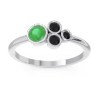 Emerald Fashion Ring In 14k White Gold With Black Onyx – Utkara Minimalist Ring