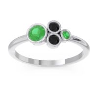 Emerald Fashion Ring In 14k White Gold With Black Onyx – Utkara Minimalist Ring