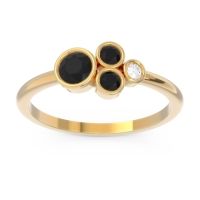 Black Onyx Fashion Ring In 14k Yellow Gold With Diamond – Utkara Minimalist Ring