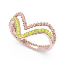 Modern Double Line V-Shape Pave Bheda Ring