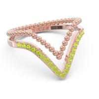 Modern Double Line V-Shape Pave Bheda Ring