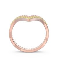 Modern Double Line V-Shape Pave Bheda Ring