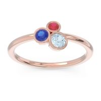 Aquamarine Fashion Ring In 14K Rose Gold With Blue Sapphire And Ruby – Guccha Minimalist Ring