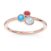 Aquamarine Fashion Ring In 18K Rose Gold With Swiss Blue Topaz And Ruby – Guccha Minimalist Ring