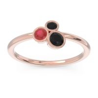 Black Onyx Fashion Ring In 18K Rose Gold With Ruby – Guccha Minimalist Ring