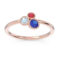 Blue Sapphire Fashion Ring In 14K Rose Gold With Aquamarine And Ruby – Guccha Minimalist Ring
