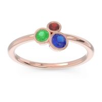 Blue Sapphire Fashion Ring In 18K Rose Gold With Emerald And Garnet – Guccha Minimalist Ring