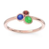 Emerald Fashion Ring In 18K Rose Gold With Blue Sapphire And Garnet – Guccha Minimalist Ring