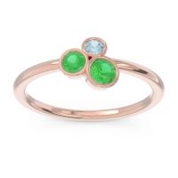 Emerald Fashion Ring In 18K Rose Gold With Aquamarine – Guccha Minimalist Ring