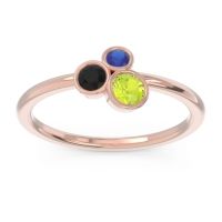 Peridot Fashion Ring In 18K Rose Gold With Black Onyx And Blue Sapphire – Guccha Minimalist Ring