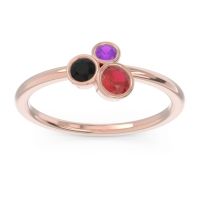 Ruby Fashion Ring In 18K Rose Gold With Black Onyx And Amethyst – Guccha Minimalist Ring