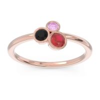 Ruby Fashion Ring In 18K Rose Gold With Black Onyx And Pink Tourmaline – Guccha Minimalist Ring