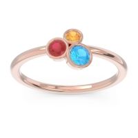 Swiss Blue Topaz Fashion Ring In 18K Rose Gold With Ruby And Citrine – Guccha Minimalist Ring