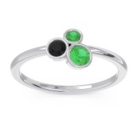 Emerald Fashion Ring In 14k White Gold With Black Onyx – Guccha Minimalist Ring