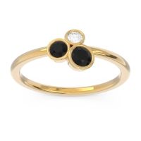Black Onyx Fashion Ring In 14k Yellow Gold With Diamond – Guccha Minimalist Ring