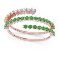 Emerald Fashion Ring In 18K Rose Gold With Aquamarine – Upota Minimalist Ring