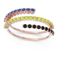 Peridot Fashion Ring In 18K Rose Gold With Black Onyx And Blue Sapphire – Upota Minimalist Ring