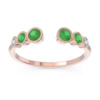 Emerald Fashion Ring In 18K Rose Gold With Aquamarine – Aruha Minimalist Ring