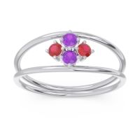 Petite Modern Double Line Pave Unmajjati Ring