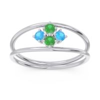 Petite Modern Double Line Pave Unmajjati Ring