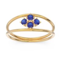 Petite Modern Double Line Pave Unmajjati Ring