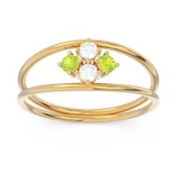 Petite Modern Double Line Pave Unmajjati Ring