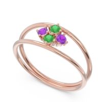 Petite Modern Double Line Pave Unmajjati Ring