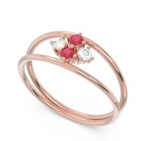 Petite Modern Double Line Pave Unmajjati Ring
