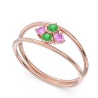 Petite Modern Double Line Pave Unmajjati Ring