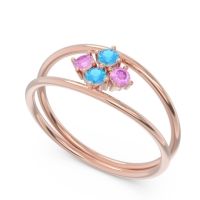 Petite Modern Double Line Pave Unmajjati Ring
