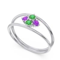 Petite Modern Double Line Pave Unmajjati Ring