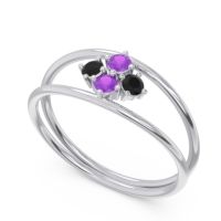 Petite Modern Double Line Pave Unmajjati Ring