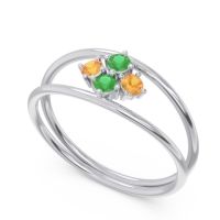 Petite Modern Double Line Pave Unmajjati Ring