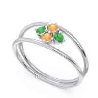 Petite Modern Double Line Pave Unmajjati Ring