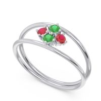 Petite Modern Double Line Pave Unmajjati Ring