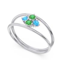 Petite Modern Double Line Pave Unmajjati Ring