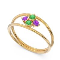 Petite Modern Double Line Pave Unmajjati Ring